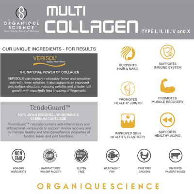 Multi-Collagen with Keratin | Your Collagen On-The-Go in Capsules - Organique Science